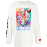 Heron Preston Camiseta com estampa de pássaro e logo - Branco