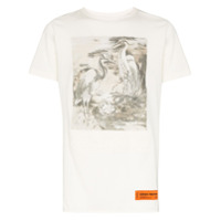 Heron Preston Camiseta de algodão com estampa de garça - Branco