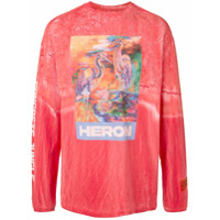 Heron Preston Camiseta mangas longas com estampa de garça - Vermelho