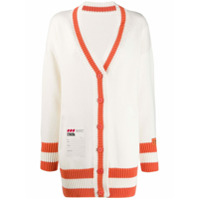 Heron Preston Cardigan com acabamento contrastante - Branco