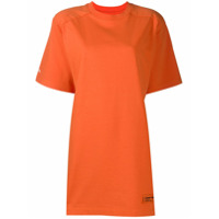 Heron Preston front logo patch oversized T-shirt dress - Laranja