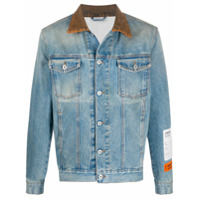 Heron Preston Jaqueta jeans com patch de logo - Azul