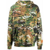 Heron Preston Moletom camuflado de algodão com capuz - Verde