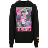 Heron Preston Moletom com capuz e estampa de pássaro - Preto