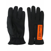 Heron Preston Par de luvas com patch de logo - Preto