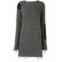 Heron Preston Vestido de tricô com patch de logo - Cinza