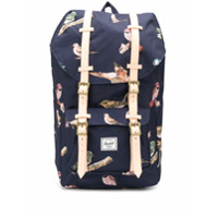 Herschel Supply Co. Mochila com estampa de pássaro e fivela dupla - Azul