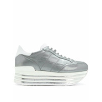 Hogan Tênis de couro com plataforma - Metálico