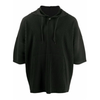 Homme Plissé Issey Miyake Moletom de capuz com pregas - Preto