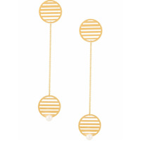 Hsu Jewellery Par de brincos de círculos - Dourado