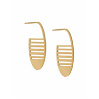 Hsu Jewellery Par de brincos der argola oval - Dourado