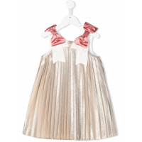 Hucklebones London Vestido metálico com pregas - Dourado