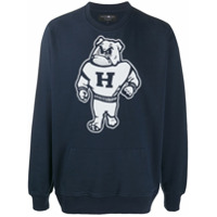 Hydrogen bulldog-print cotton sweatshirt - Azul