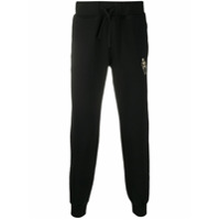 Hydrogen embroidered drawstring track trousers - Preto