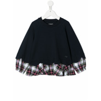 Il Gufo Blusa com estampa xadrez contrastante - Azul