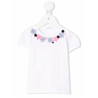Il Gufo Camiseta com detalhe de aplicação floral - Branco
