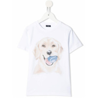 Il Gufo Camiseta gola careca com estampa de cachorro - Branco