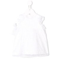 Il Gufo embroidered flowers tulle dress - Branco