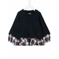 Il Gufo Moletom com acabamento xadrez - Azul