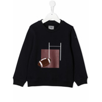 Il Gufo Moletom com bordado de bola de futebol americano - Azul