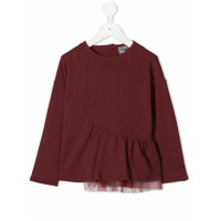 Il Gufo Suéter com sobreposição de tule - Vermelho