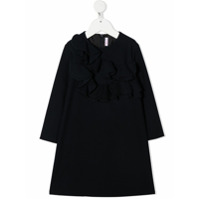 Il Gufo Vestido reto com acabamento de babados - Azul