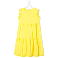 Il Gufo Vestido sem mangas com acabamento de babados - Amarelo