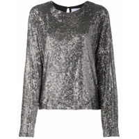In The Mood For Love long-sleeve sequin top - Prateado