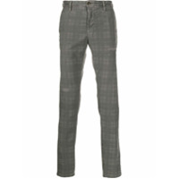 Incotex Calça jeans cintura média xadrez vintage - Cinza