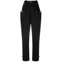Isabel Marant Étoile Calça cenoura cintura alta de algodão - Preto