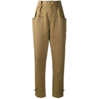 Isabel Marant Étoile Calça com algodão com bolso - Marrom