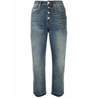 Isabel Marant Étoile Calça jeans cropped Belden cintura alta - Azul