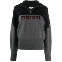 Isabel Marant Étoile Suéter com recortes e zíper - Preto