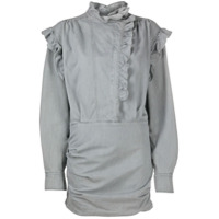 Isabel Marant Étoile Vestido jeans com acabamento de babados - Cinza