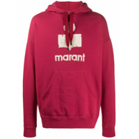 Isabel Marant Moletom oversized Miley com capuz e estampa de logo - Vermelho