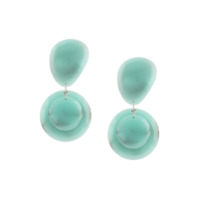 Isabel Marant Par de brincos circulares - Verde