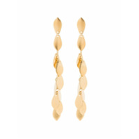 Isabel Marant Par de brincos dourados com detalhe de folha