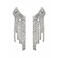 Isabel Marant Par de brincos prateados com cristais