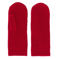Isabel Marant ribbed knitted mitts - Vermelho