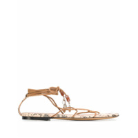 Isabel Marant Sandália de tiras com amarração no tornozelo - Neutro