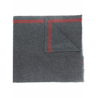 Isabel Marant stripe-trim cashmere scarf - Cinza