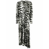 Isabel Marant Vestido longo gola V com estampa de zebra - Preto