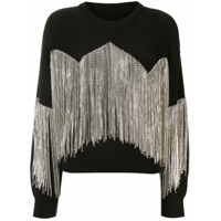 Izaak Azanei Suéter com aplicação de franjas - Preto