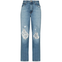 J Brand Calça jeans boyfriend Tate com efeito destroyed - Azul