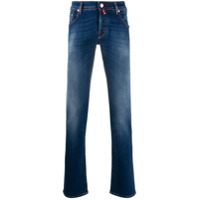 Jacob Cohen Calça jeans reta com costura contrastante - Azul