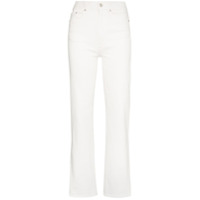 Jeanerica Calça jeans reta com cintura superalta - Branco