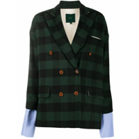 Jejia Blazer xadrez com abotoamento duplo - Azul