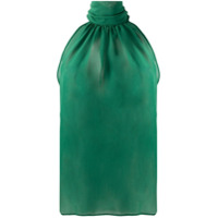 Jejia Blusa frente única translúcida de seda - Verde