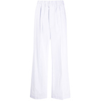 Jejia Calça flare com estampa xadrez - Branco