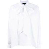 Jejia Camisa mangas amplas com amarração na gola - Branco